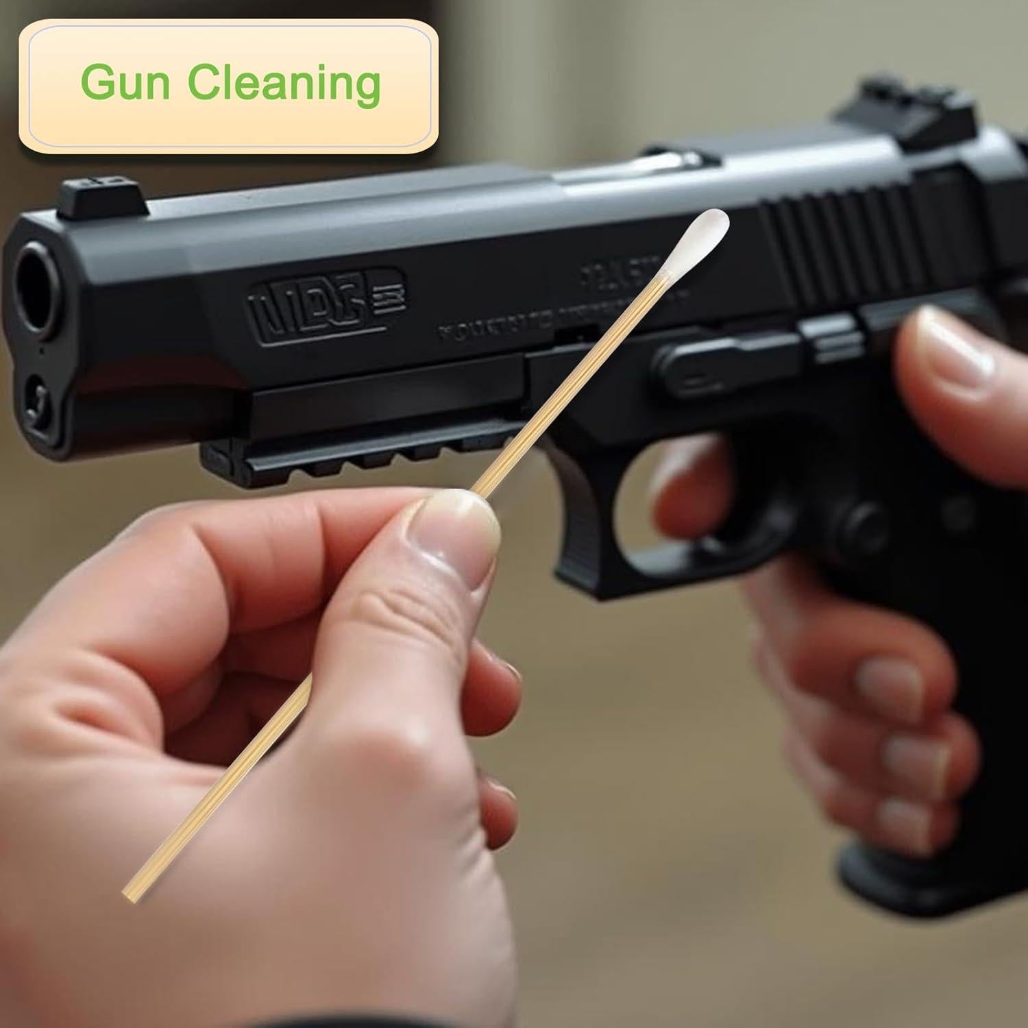 200 Bastones de Algodón Largos de Madera para Maquillaje