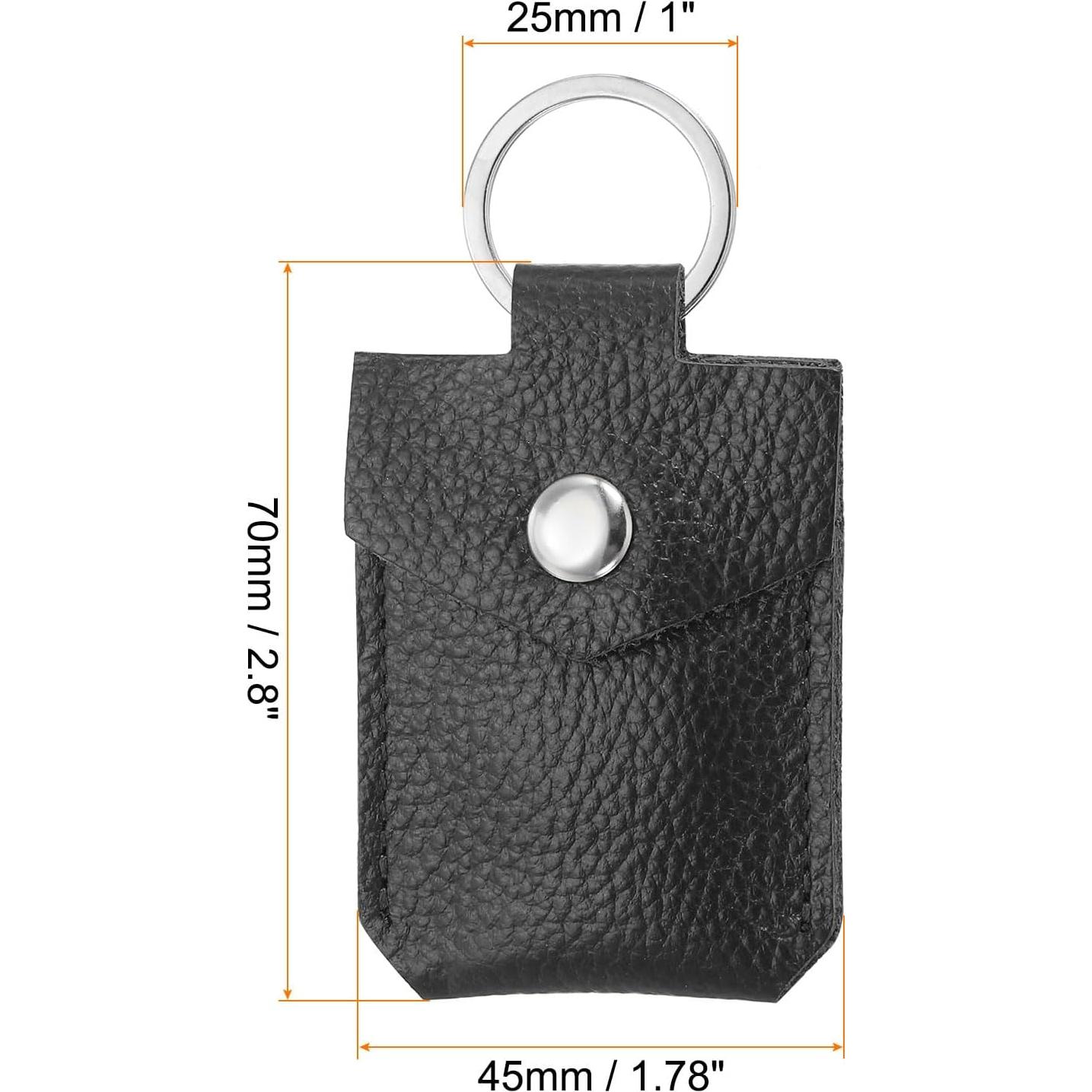 PATIKIL Leather Key Fob, Genuine Leather Keys Cover Portable Key Rings Air Tag Holder for Home Office Cars Keys Cards