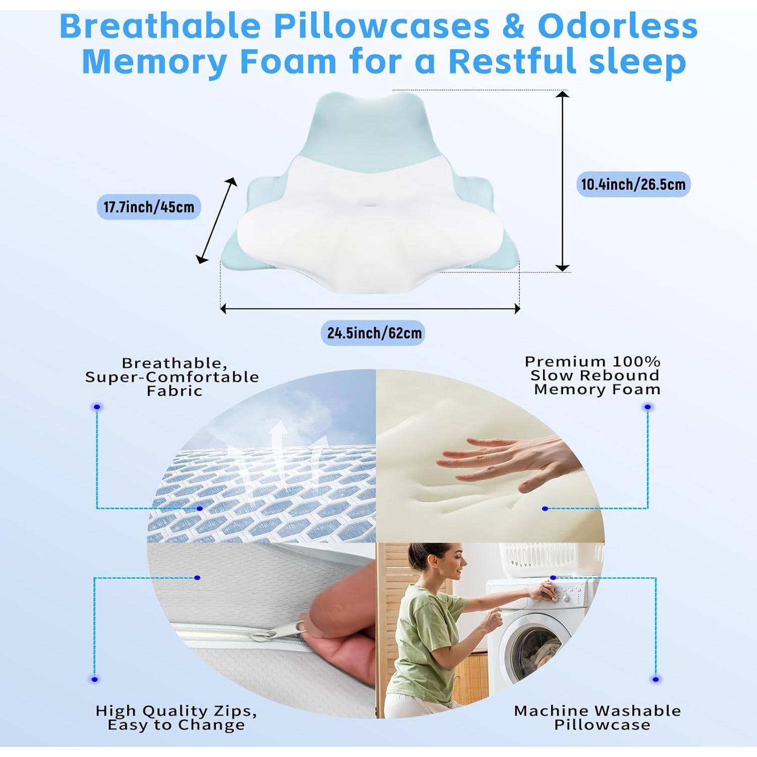 Almohada Cervical Aidodmom Espuma de Memoria 39.6x19.8cm