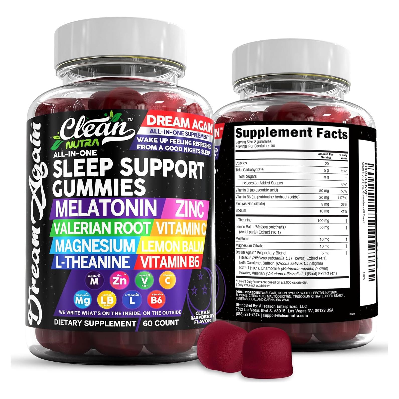 Gomitas de Melatonina Clean Nutra 10mg Suplemento para Dormir