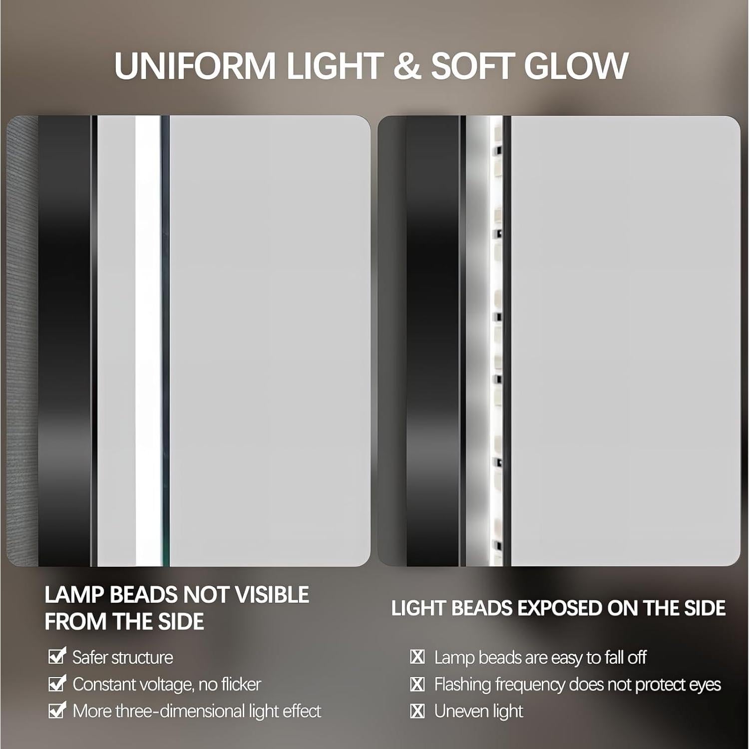 Espejo de Baño LED TheiaMo 32" Redondo Inteligente Negro