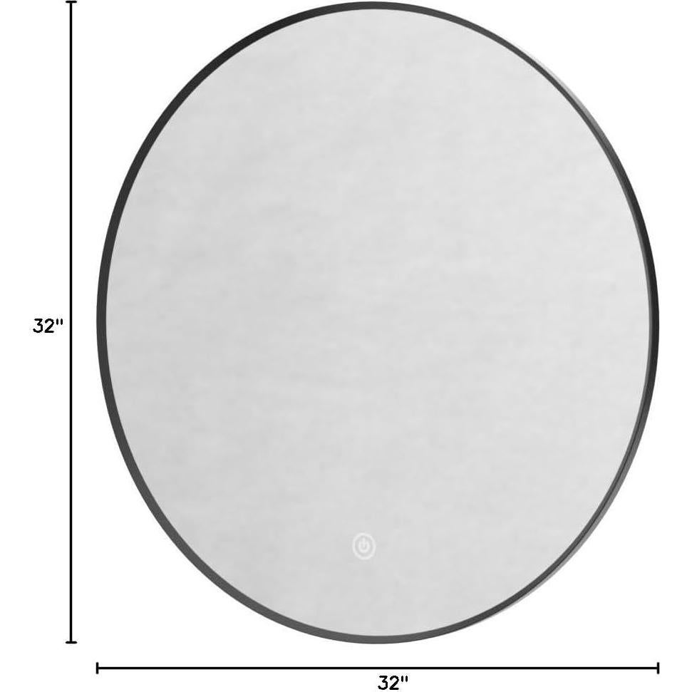 Espejo de Baño LED TheiaMo 32" Redondo Inteligente Negro