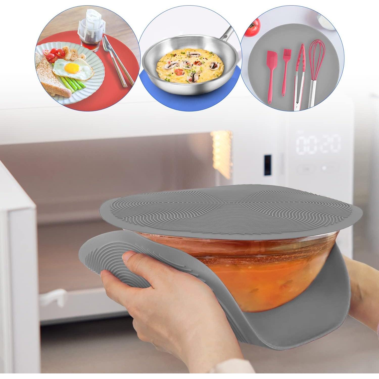 Alfombrilla Multiuso KooMall 30.5cm Silicona Gris 2 Piezas