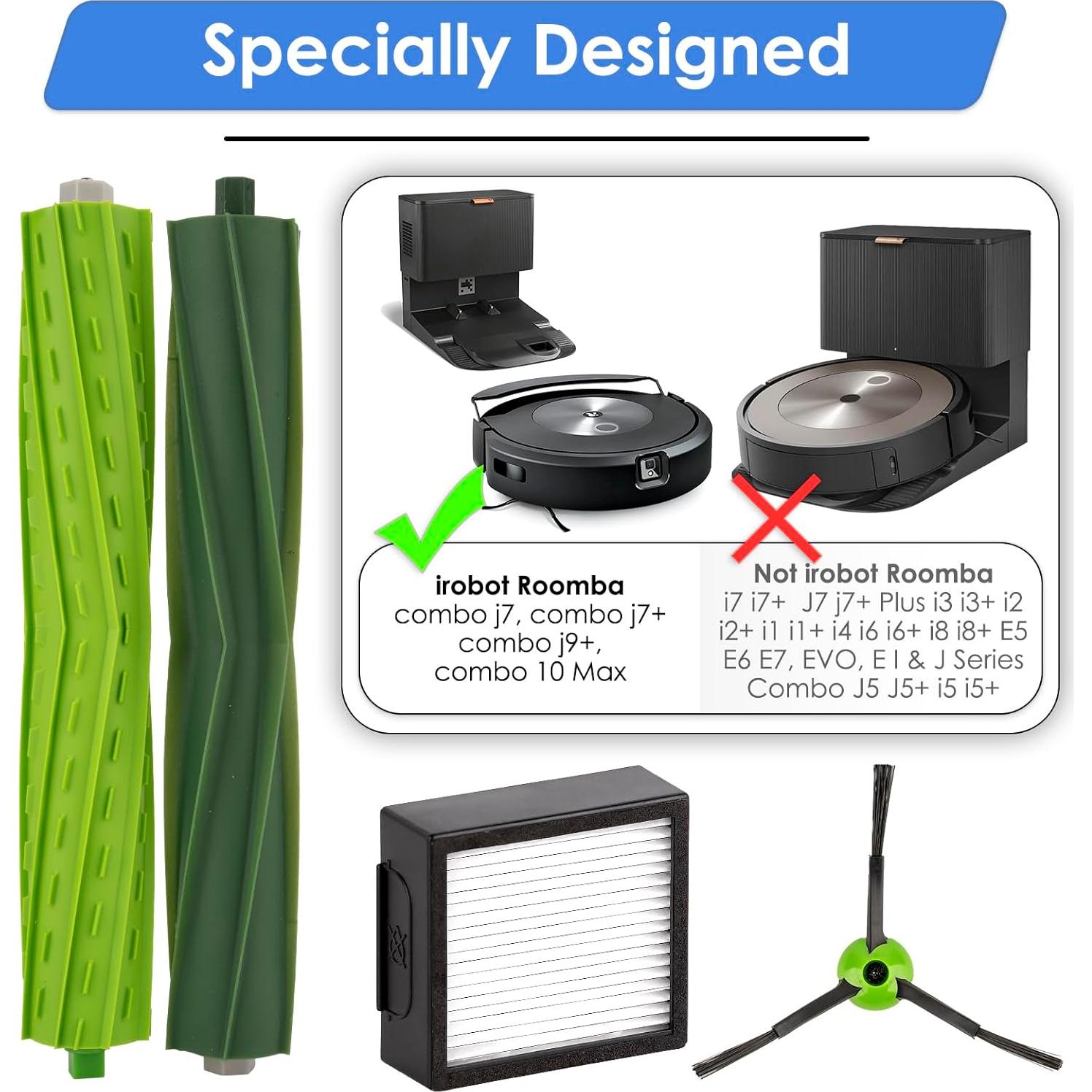 Kit de Repuesto 10 Piezas FILTERIST para iRobot Roomba Combo j7