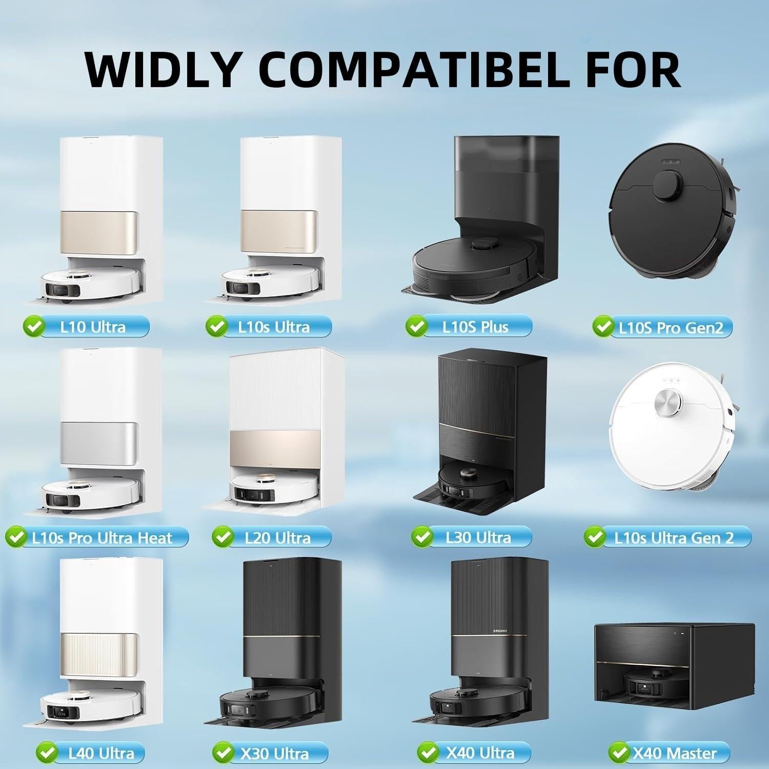 Paños de Mopa Húmeda RegBogen para Dreame L10s Ultra - 6 Piezas