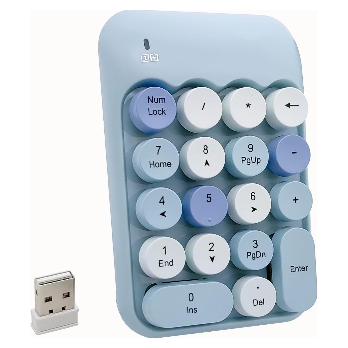 Teclado Numérico Inalámbrico Seaciyan X910 Ergonómico Azul