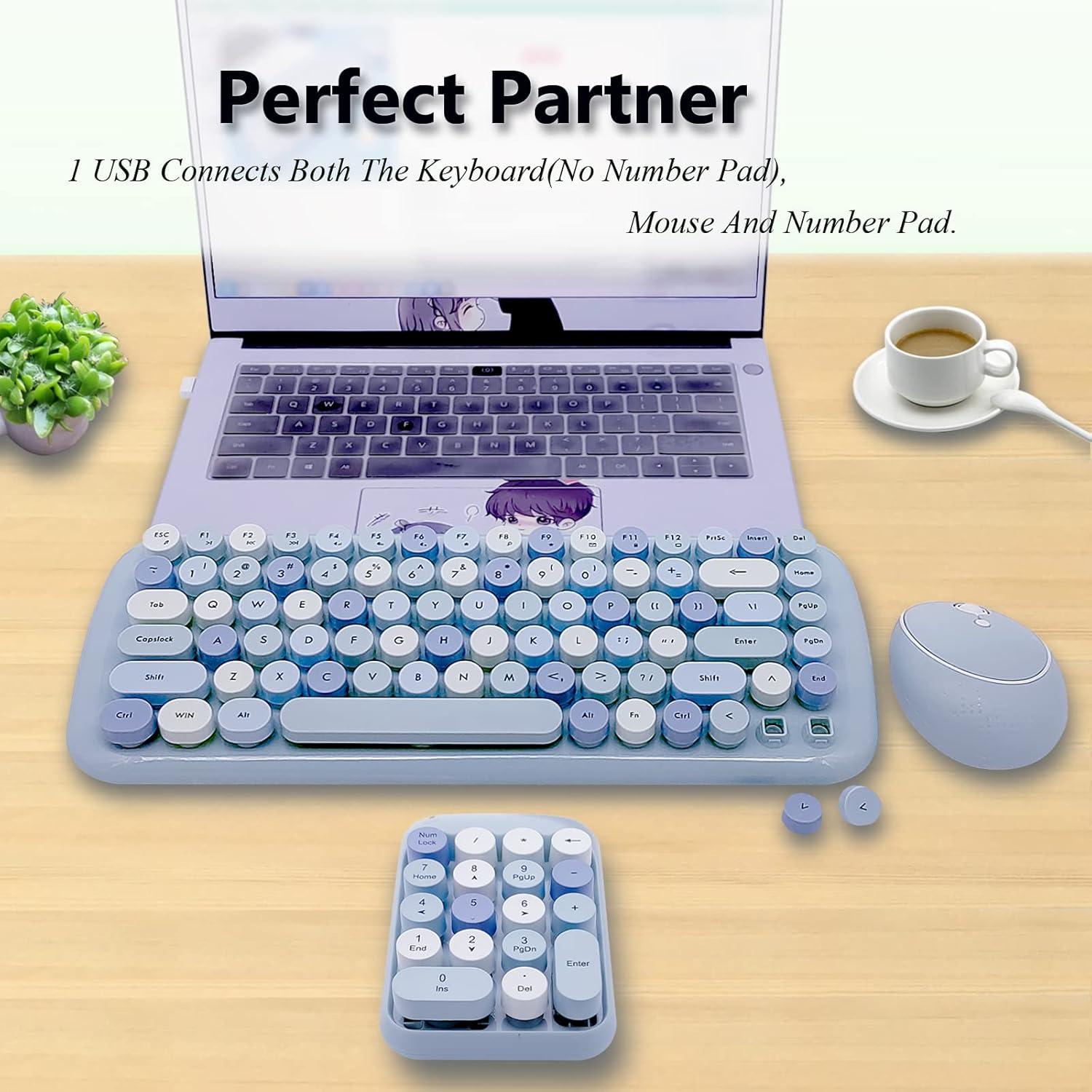 Teclado Numérico Inalámbrico Seaciyan X910 Ergonómico Azul