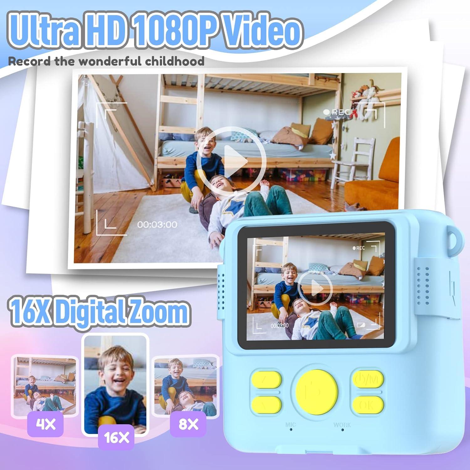 Cámara Instantánea ESOXOFFORE para Niños 1080P Azul