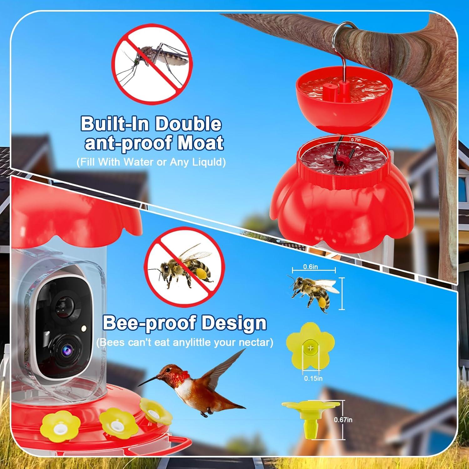 Comedero para Colibríes SECUHOME con Cámara HD 591 ml