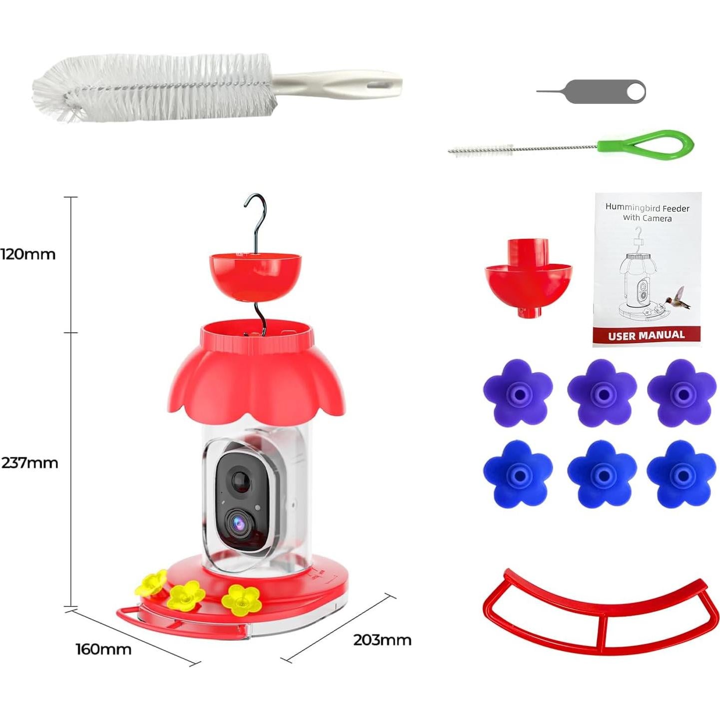 Comedero para Colibríes SECUHOME con Cámara HD 591 ml