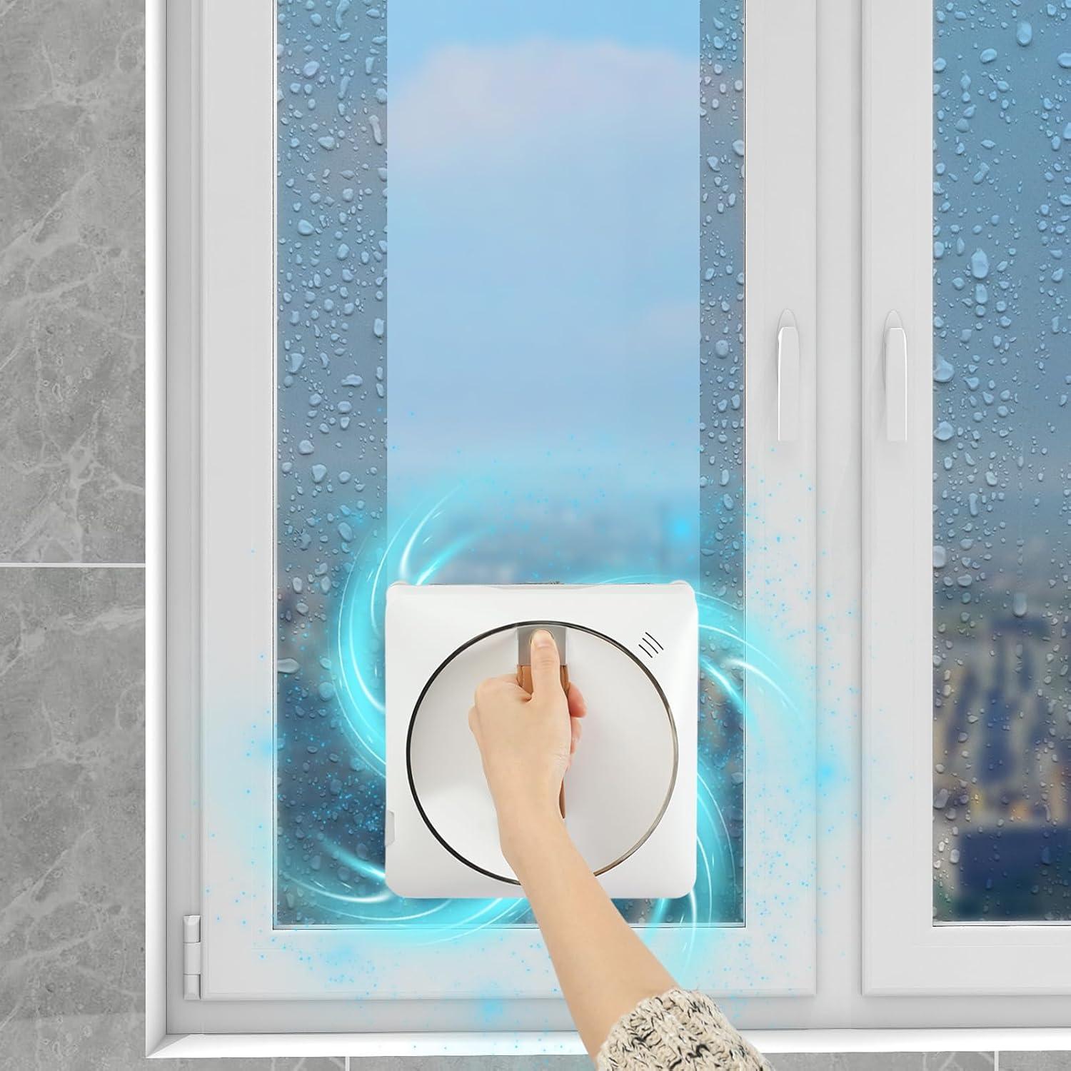 Automatic Window Cleaning Robot Smart Glass Cleaning Robot, Dual Water Spray, Electric Window Cleaner w/Remote Control, 2500Pa Suction Power, 3.5Min/m²