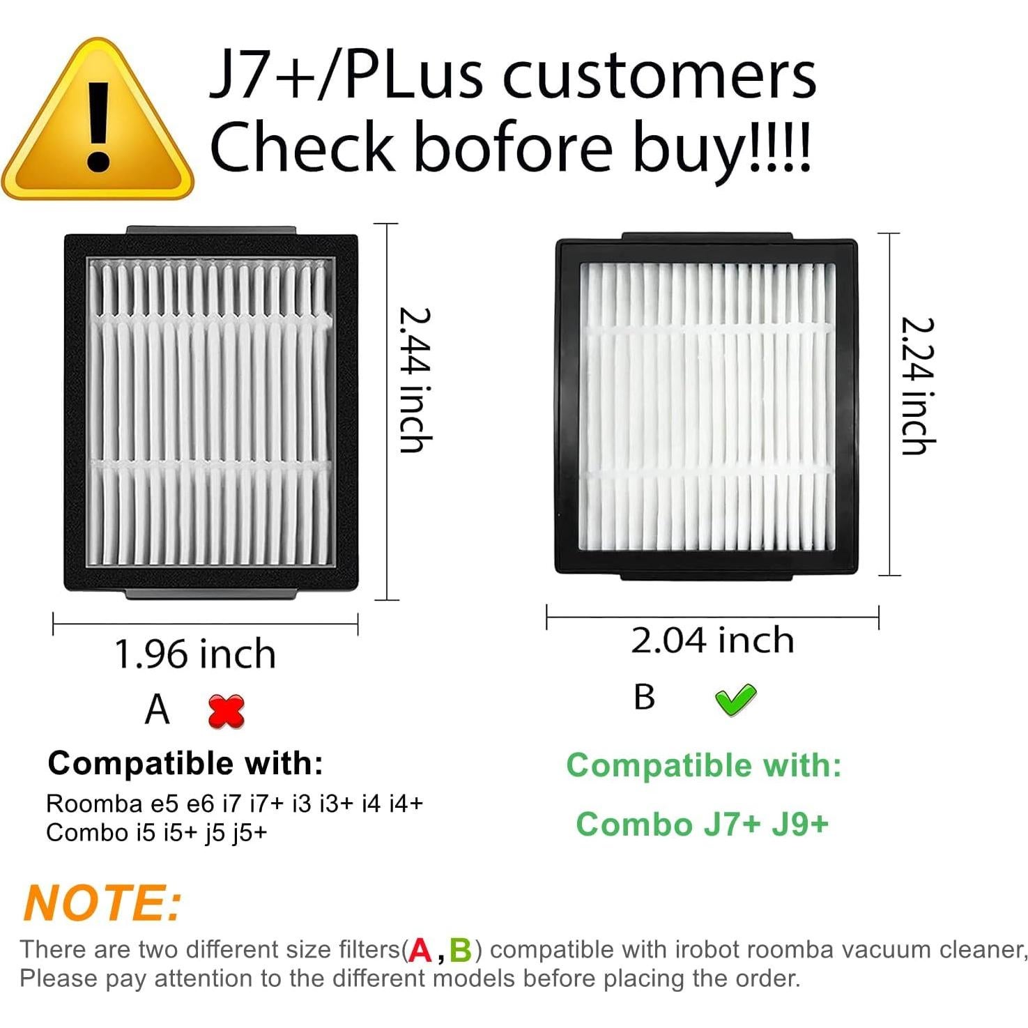 Accesorios de Repuesto kvatar para iRobot Roomba Combo j7+ j9+