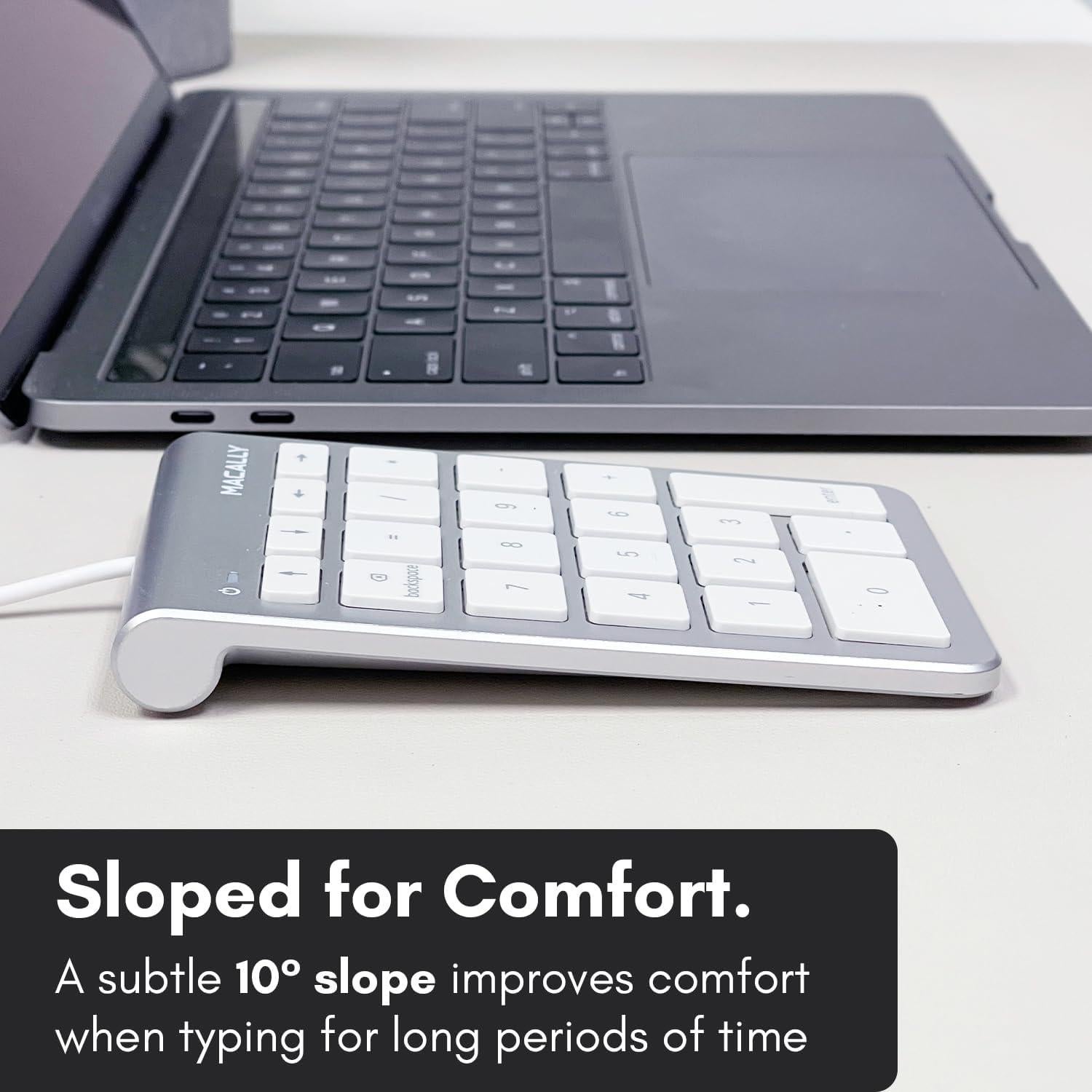 Teclado Numérico USB C Macally UCNUMKEY22 Plata 22 Teclas