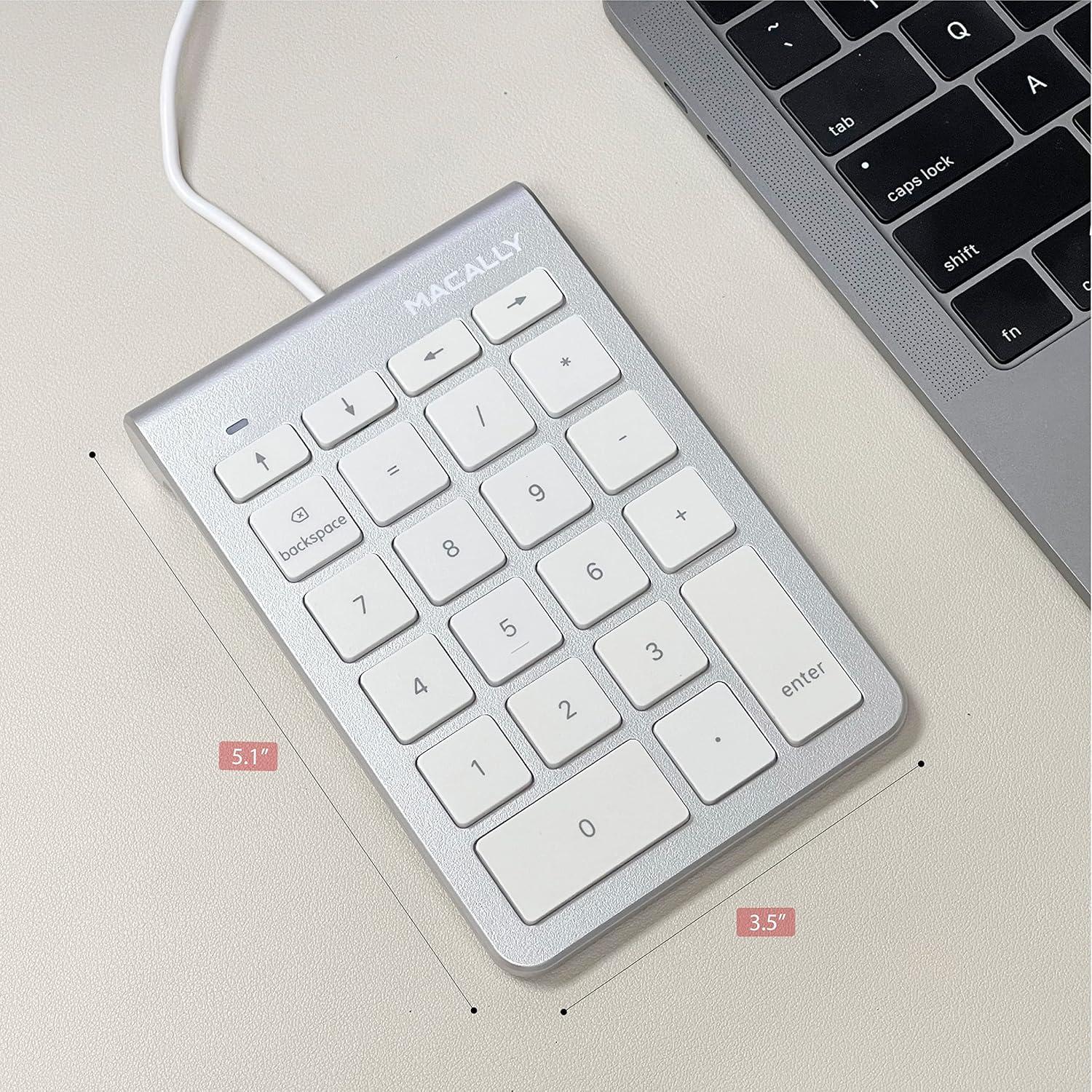 Teclado Numérico USB C Macally UCNUMKEY22 Plata 22 Teclas