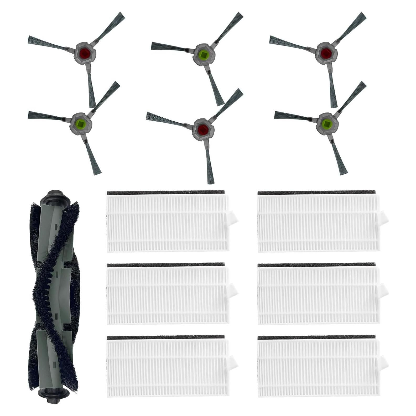 Accesorios para Aspiradora Robot LVTENGAI P20 - 1 Cepillo, 6 Filtros HEPA, 6 Cepillos Laterales
