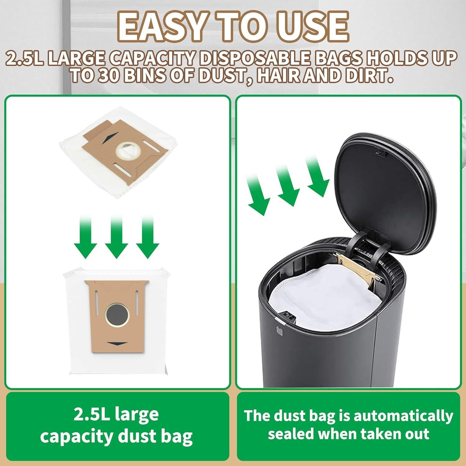 Bolsas de Repuesto Unikstone para Ecovacs T8 y Yeedi 2.5L