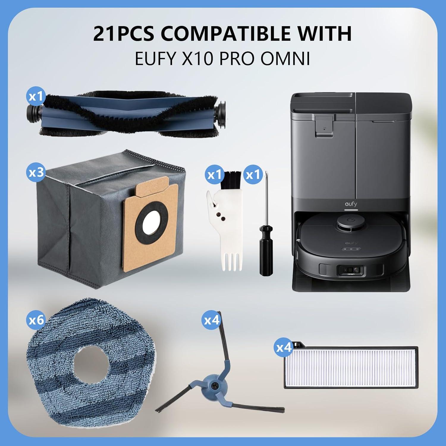 21 Piezas Accesorios iRobacc para Eufy X10 Pro Robótica