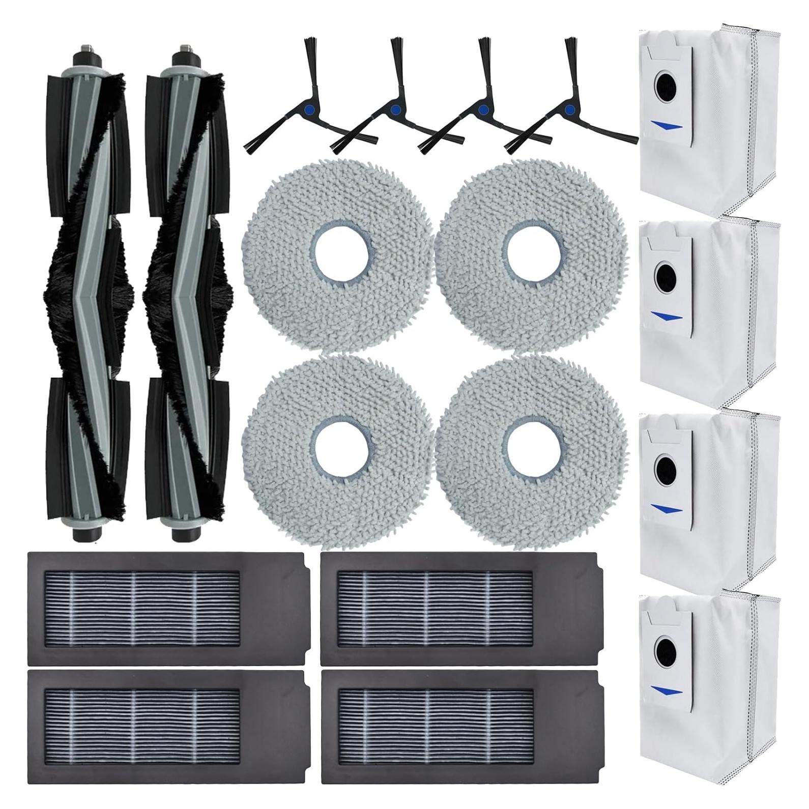 Repuestos Aerqvix para ECOVACS DEEBOT X2 Omni - 4 Paños, 4 Filtros, 2 Cepillos