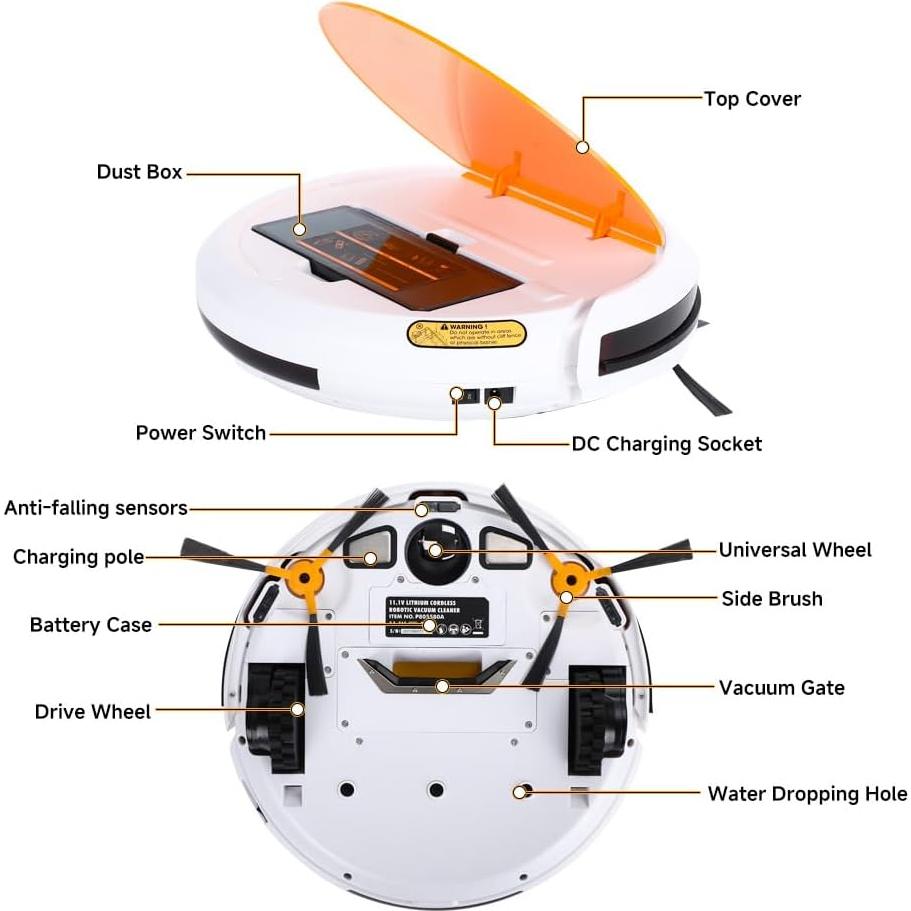 Aspiradora Robótica Hoteche P805580A 1000PA 450ML Automática