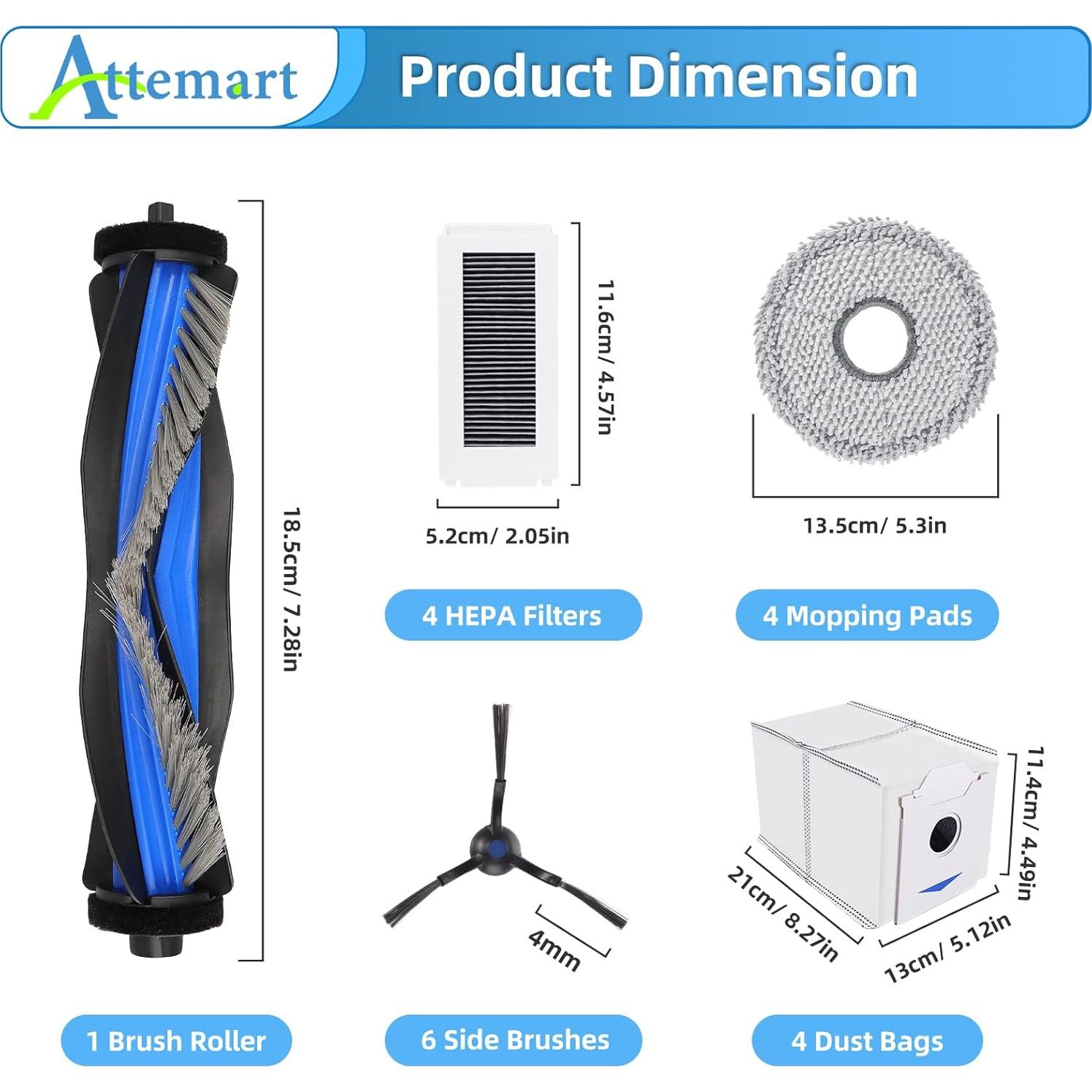 Kit de Accesorios Attemart para Ecovacs Deebot N30 Pro Omni