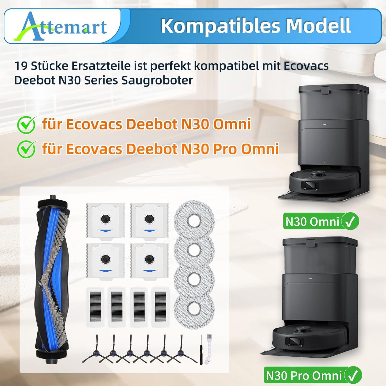 Kit de Accesorios Attemart para Ecovacs Deebot N30 Pro Omni