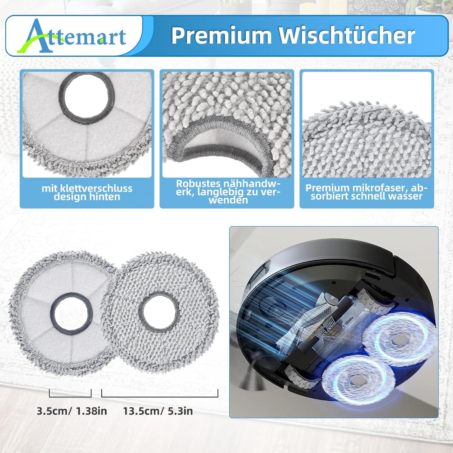 Kit de Accesorios Attemart para Ecovacs Deebot N30 Pro Omni