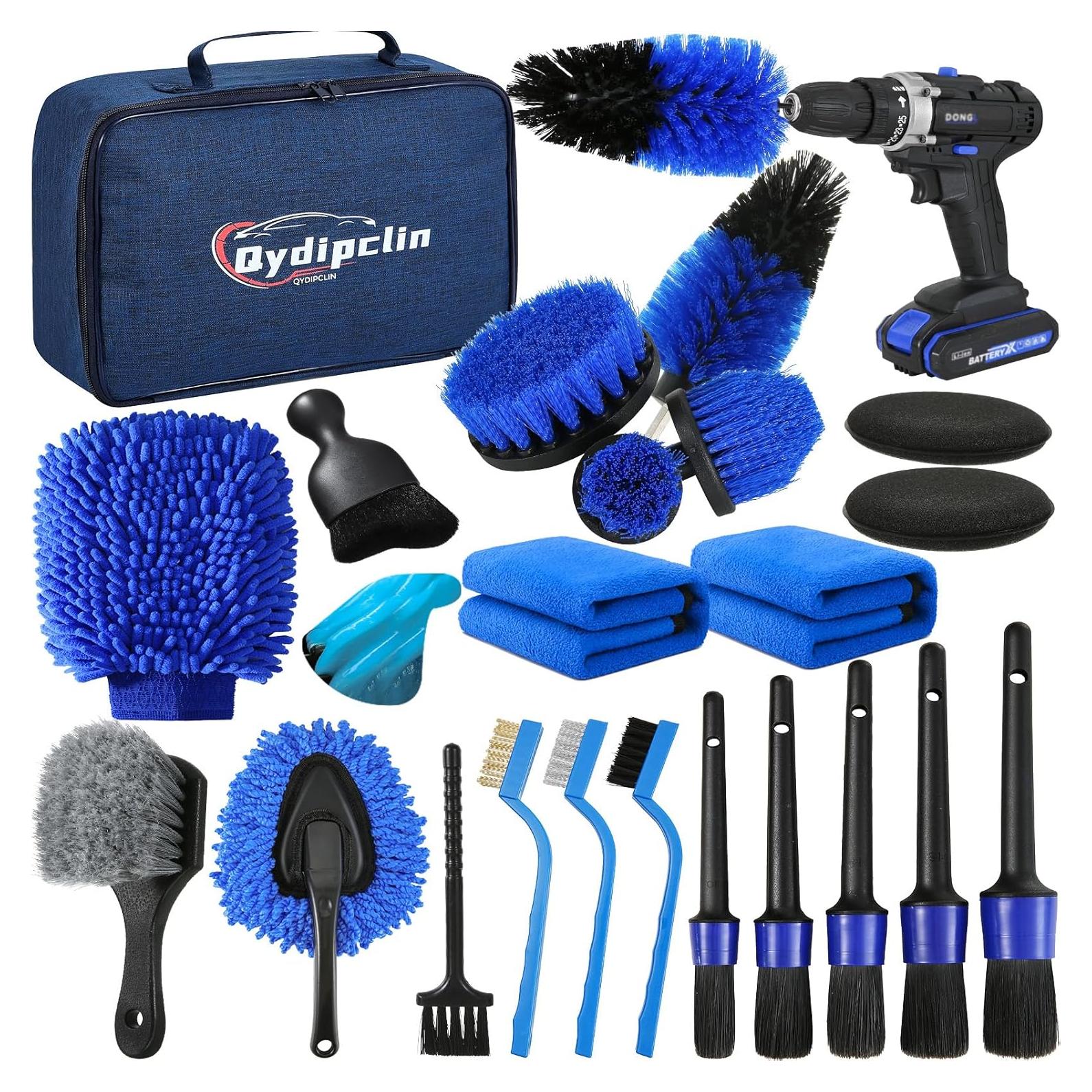 Kit de Detalle de Coche 23 Pcs Qydipclin - Limpieza Interior y Exterior