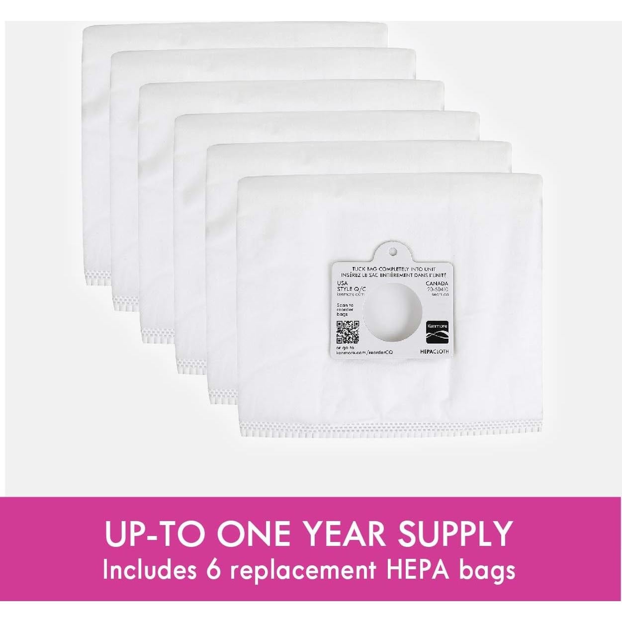 Bolsas de Reemplazo HEPA Kenmore 53292 para Aspiradora