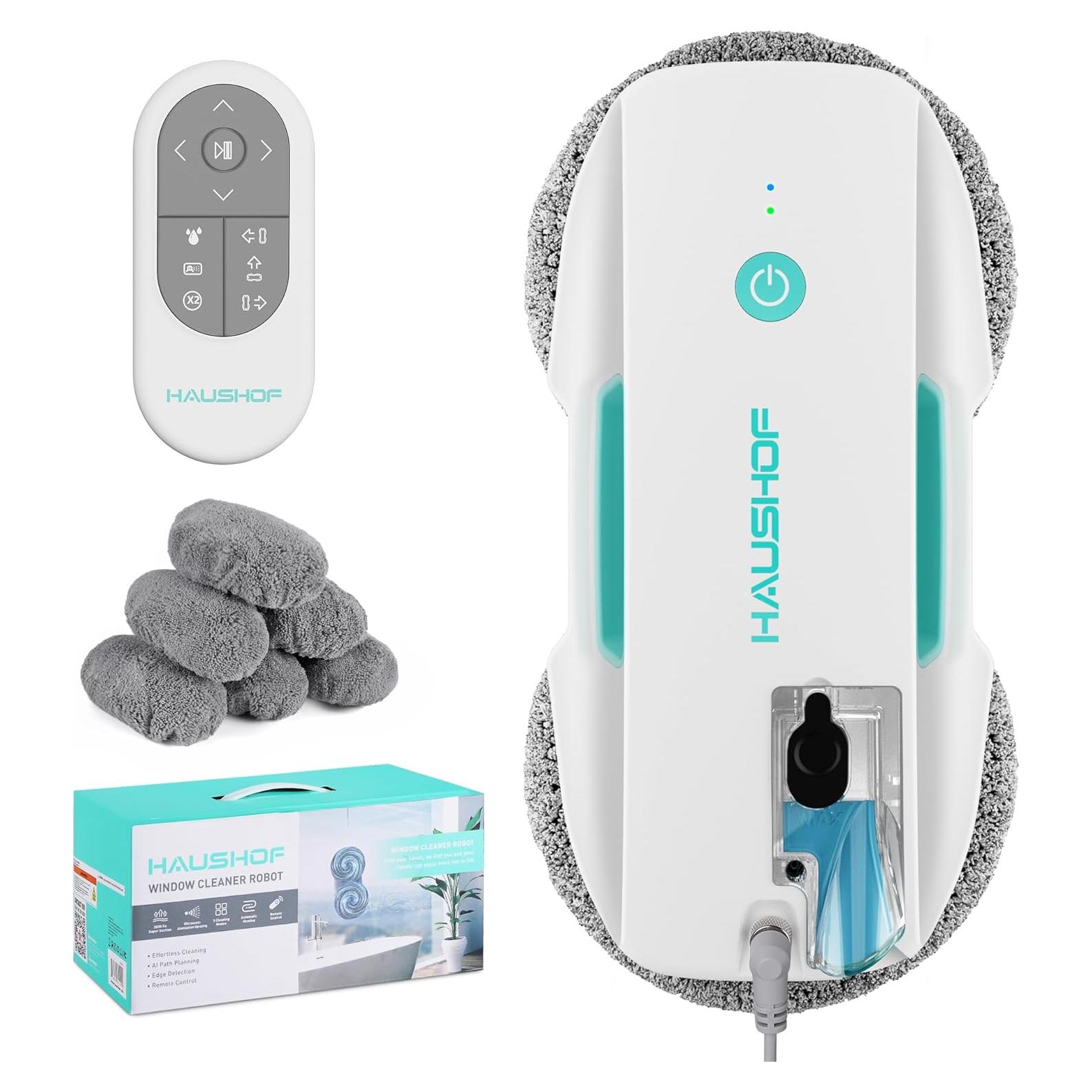 Robot Limpiador de Ventanas HAUSHOF 3800Pa con Control Remoto