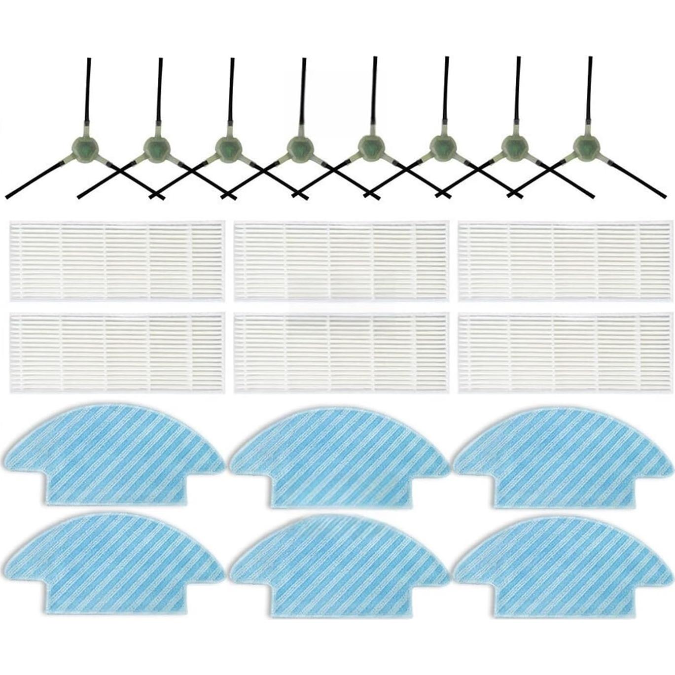 Side Brush Hepa Filter Mop Suitable for Lefant M210 M210S M210B M210P M213/Suitable for OKP Life K2 K3 K4 Robot Vacuum Cleaner (Size : 4 Side Brush)