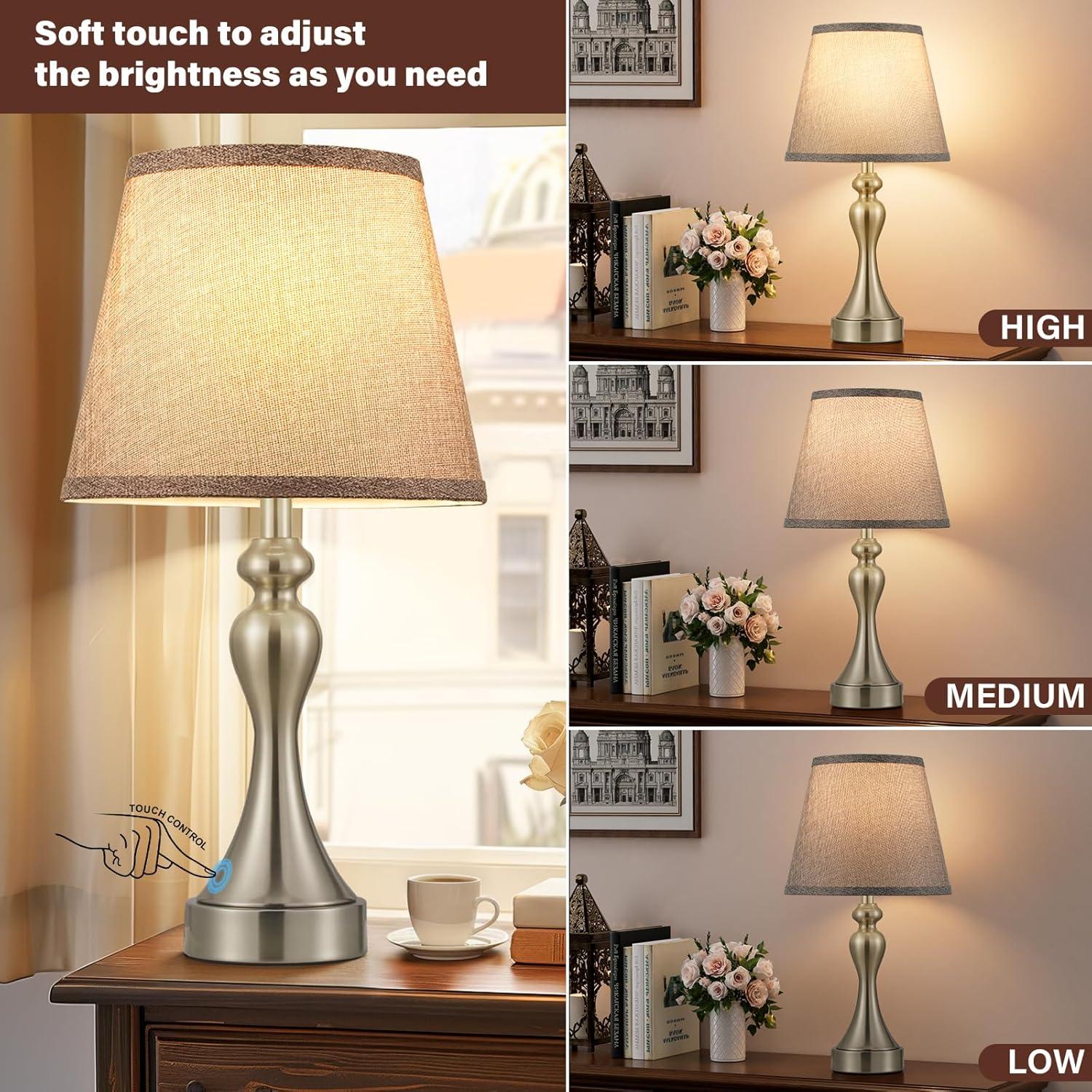 Juego de 2 Lámparas Táctiles Seealle con USB y Regulable