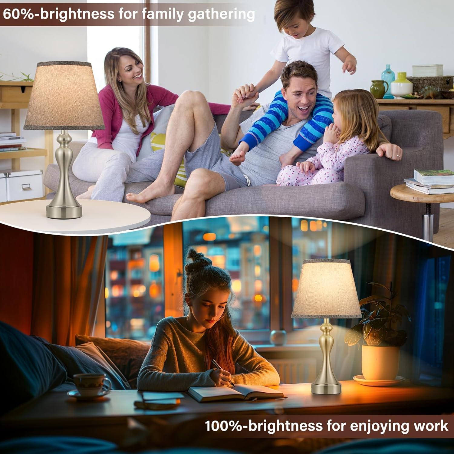 Juego de 2 Lámparas Táctiles Seealle con USB y Regulable