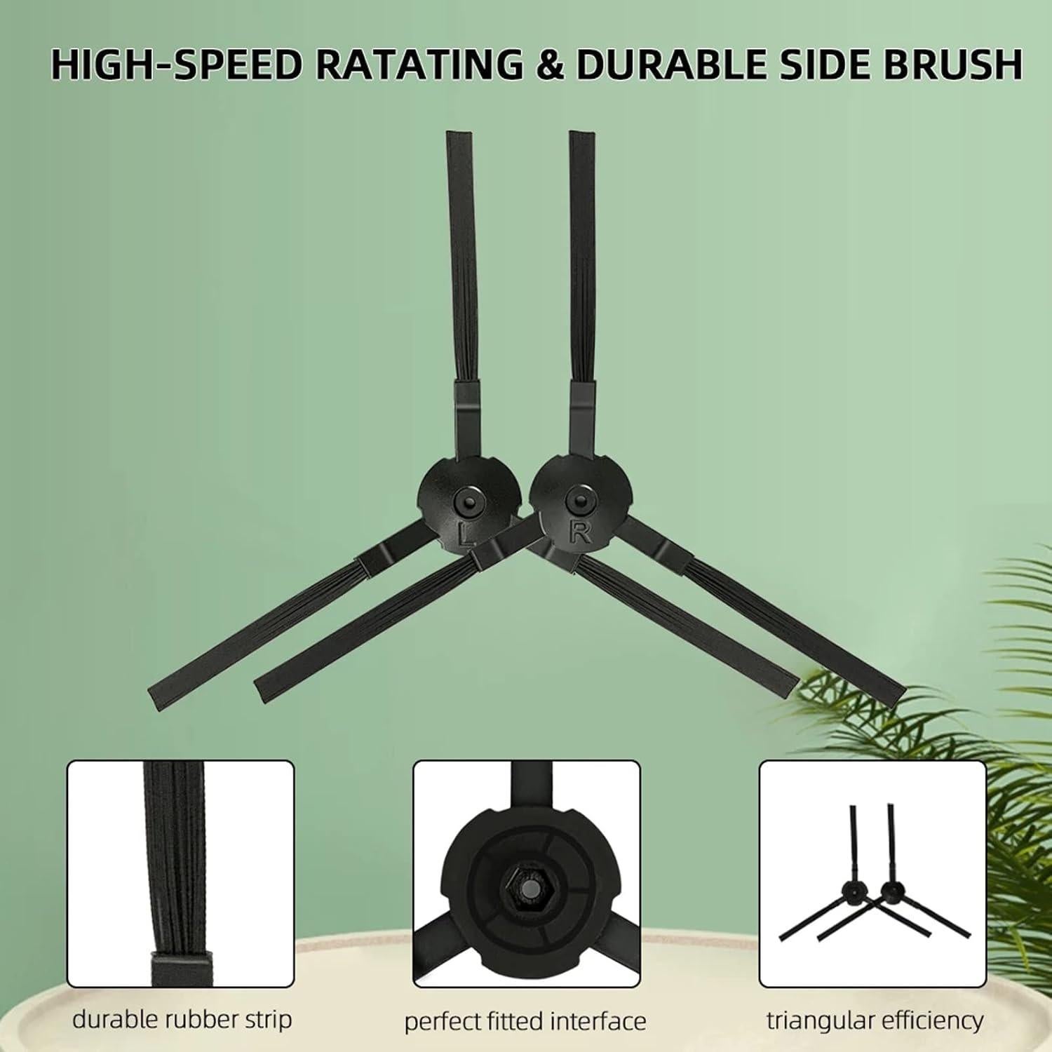 Replacement Parts for ILIFE V3 V3s V5 V5s Pro V50 V55 Robotic Vacuum Cleaner Accessories Kit, 6Pairs Side Brushes & 4 Filters