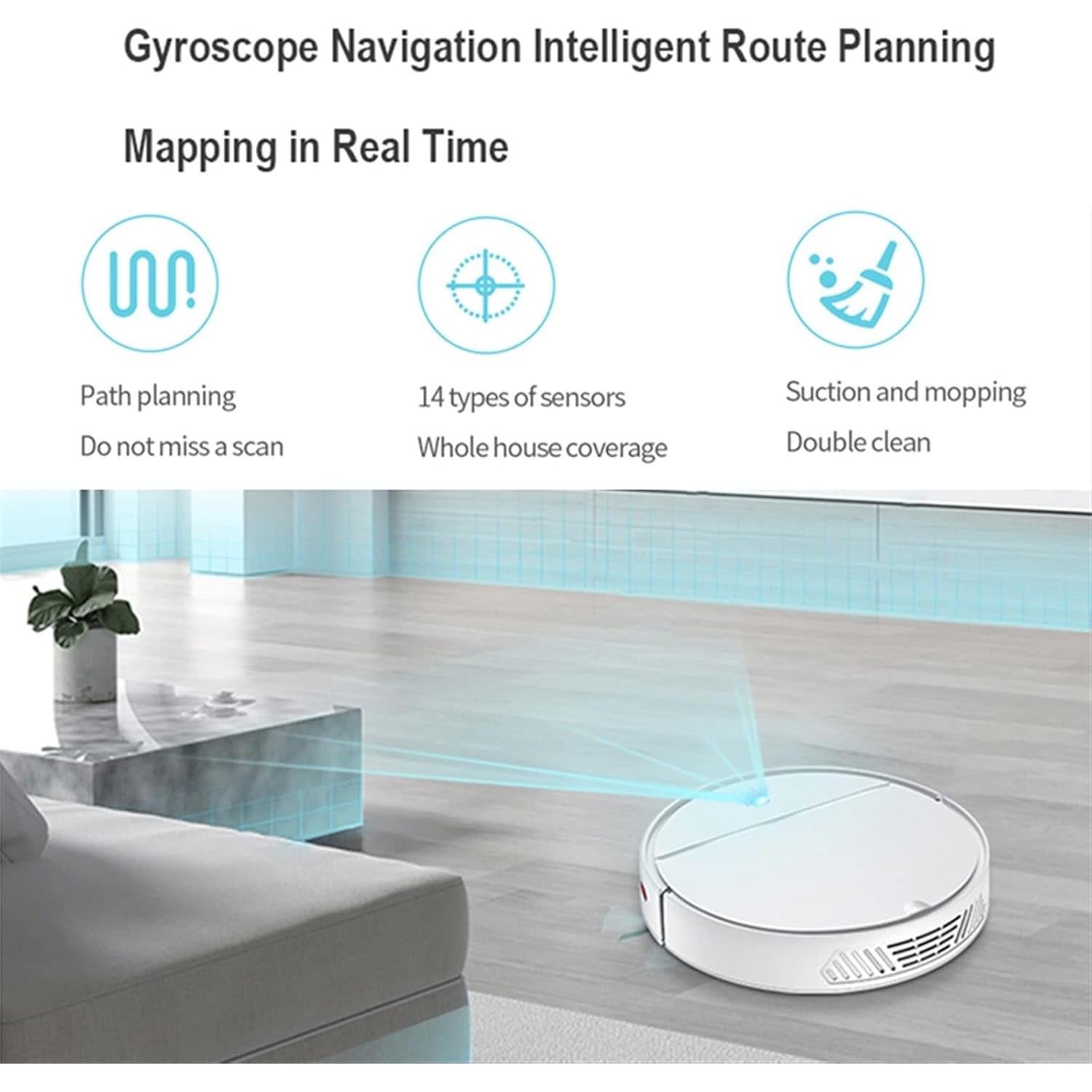 Robot mop Robot Vacuum Cleaner Voice Control Vacuuming Mopping Sweeping 3in1 Smart Home Cleaning Robot (Color : Black, Size : US)