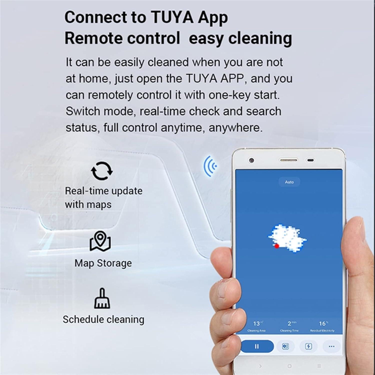 Robot mop Robot Vacuum Cleaner Voice Control Vacuuming Mopping Sweeping 3in1 Smart Home Cleaning Robot (Color : Black, Size : US)