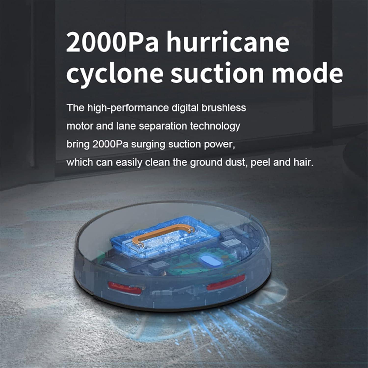 Robot mop Robot Vacuum Cleaner Voice Control Vacuuming Mopping Sweeping 3in1 Smart Home Cleaning Robot (Color : Black, Size : US)