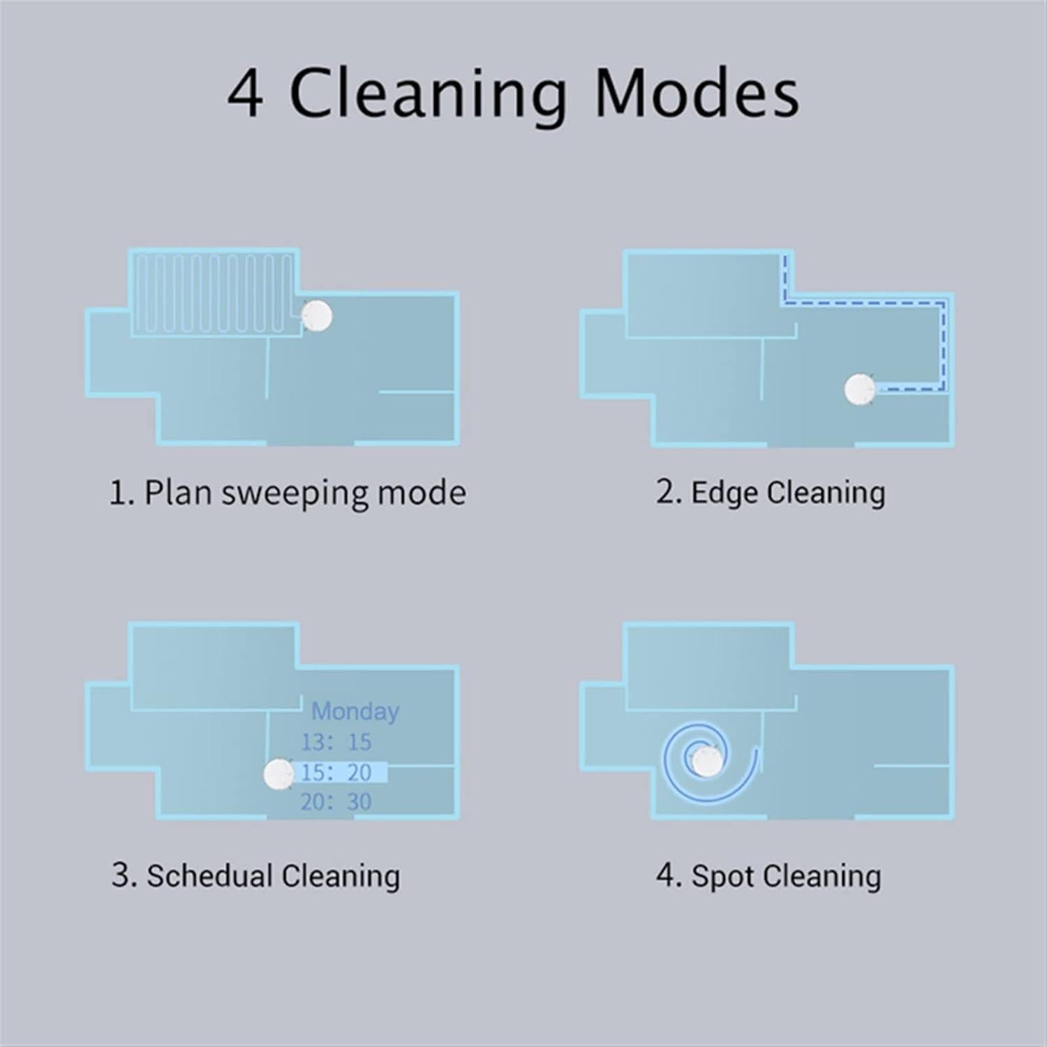 Robot mop Robot Vacuum Cleaner Voice Control Vacuuming Mopping Sweeping 3in1 Smart Home Cleaning Robot (Color : Black, Size : US)