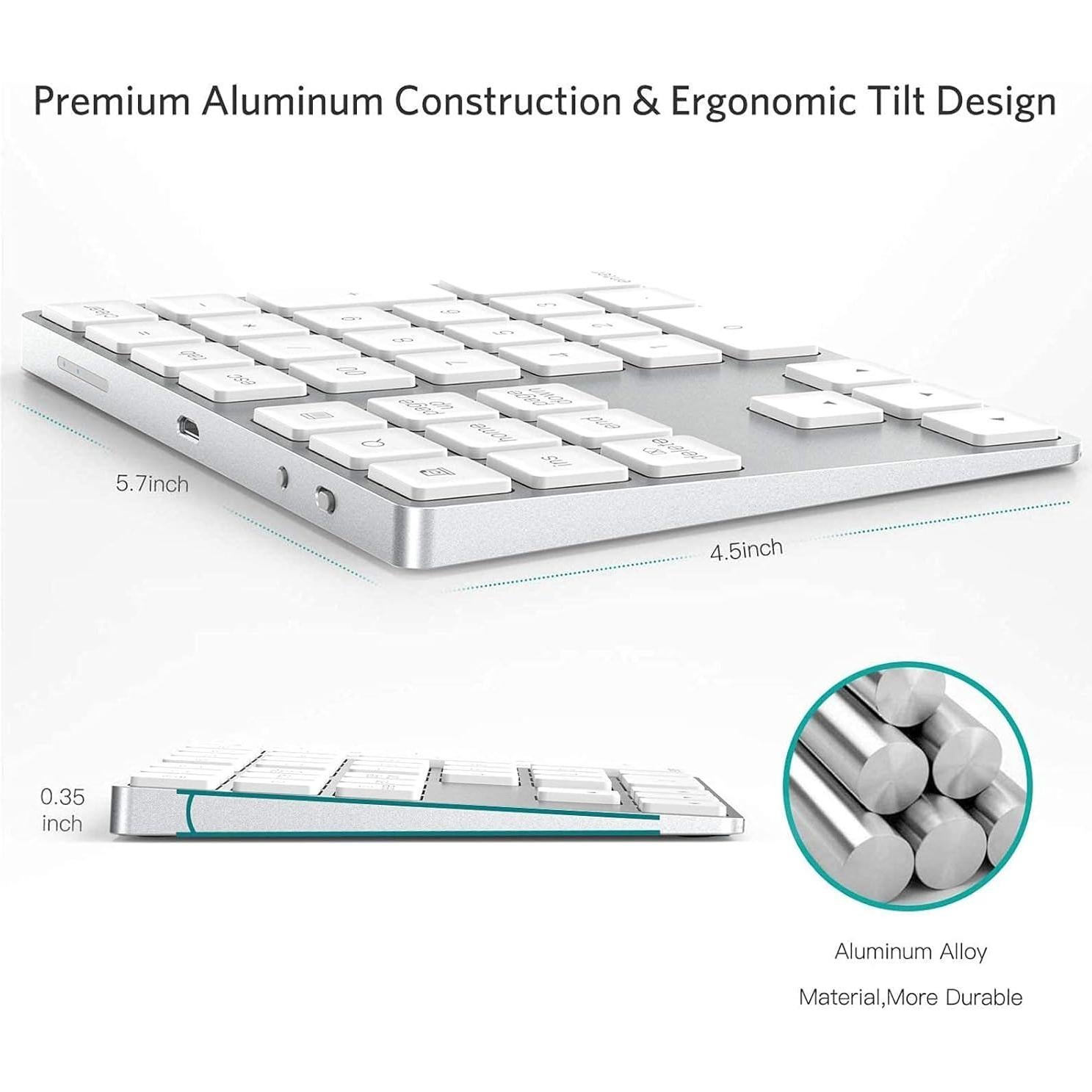 Teclado Numérico Bluetooth HoRiMe Slim Recargable 34 Teclas