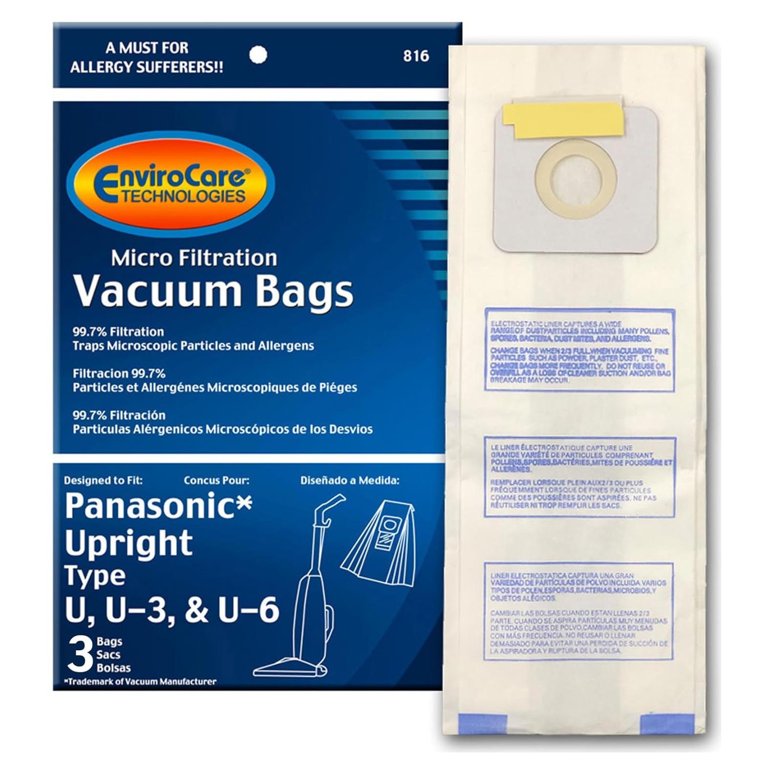 Bolsas de microfiltración EnviroCare para aspiradoras Panasonic
