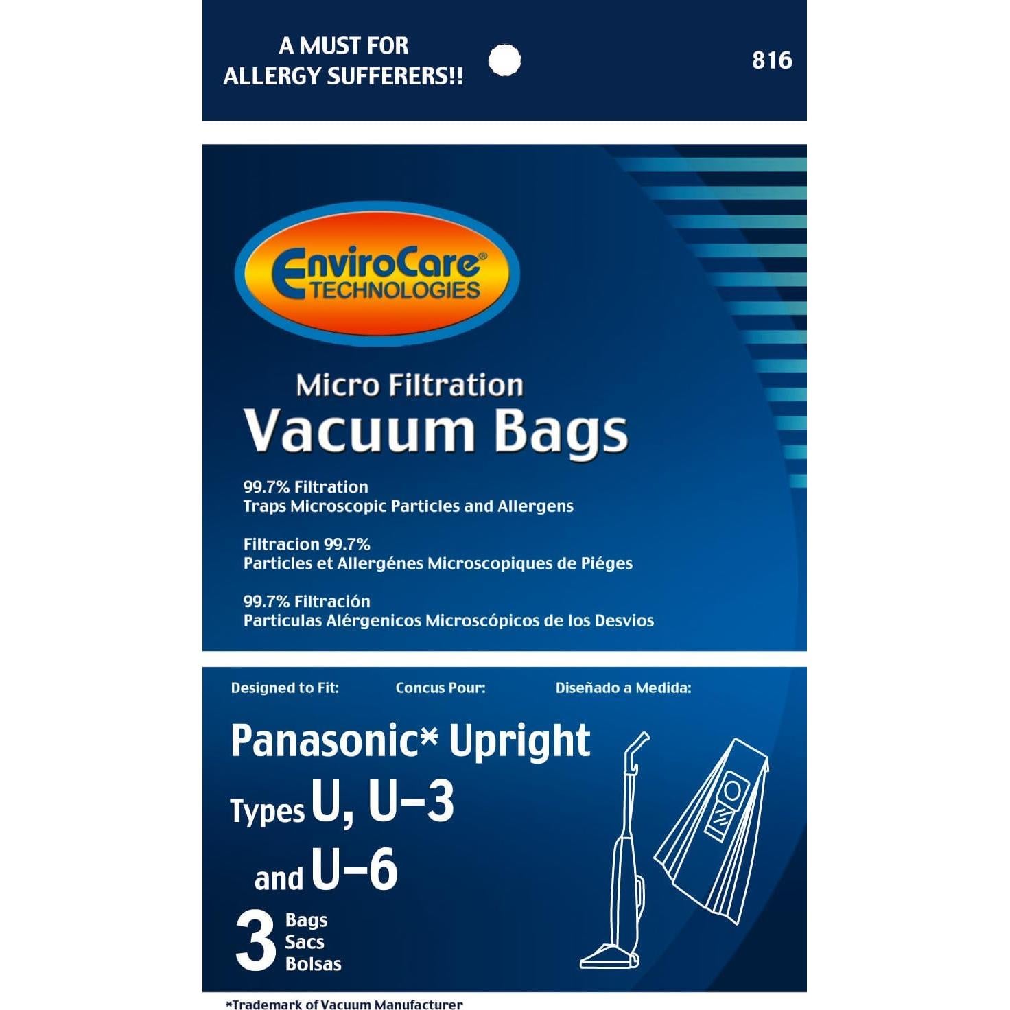 Bolsas de microfiltración EnviroCare para aspiradoras Panasonic