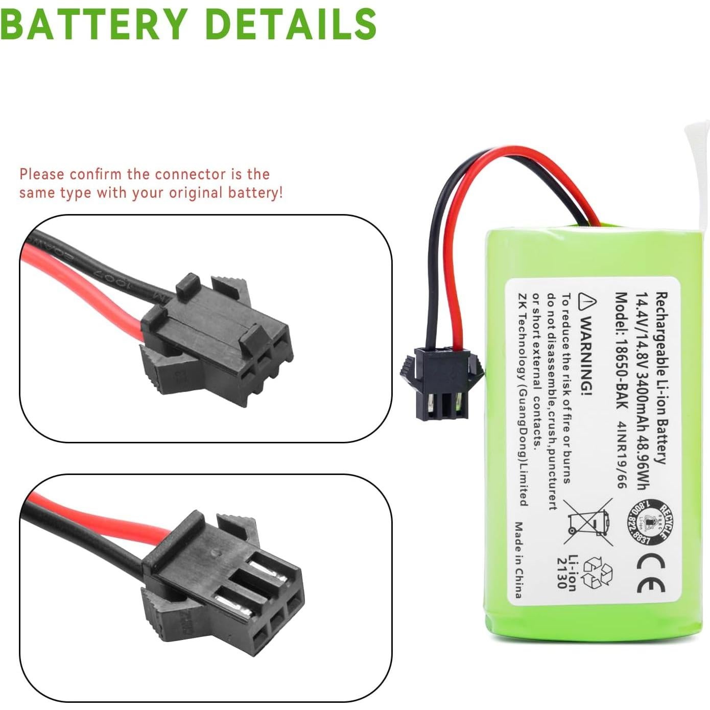 Batería de Reemplazo 3400mAh Lefant M210 M210B M213 Aspiradora