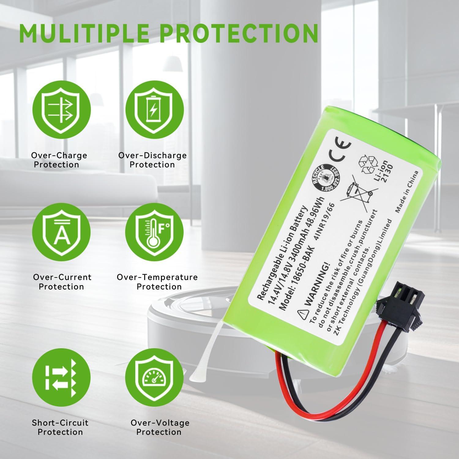 Batería de Reemplazo 3400mAh Lefant M210 M210B M213 Aspiradora