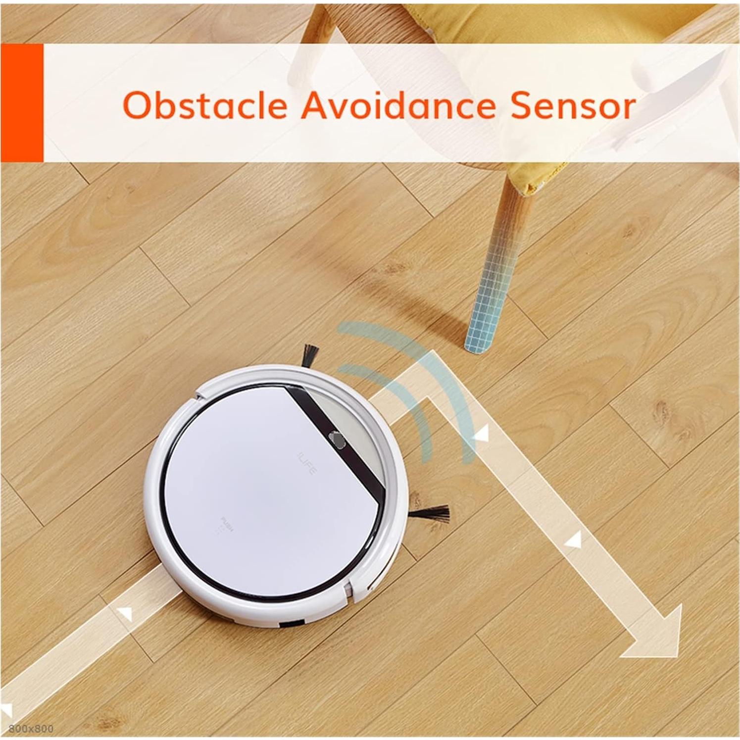 KANGYEBAIHUODIAN Robot Vacuum Cleaner Household Sweeping Machine,Automatic Recharge,Cleaning Appliances,Electric Sweeper (Color : White, Plug Type : EU)