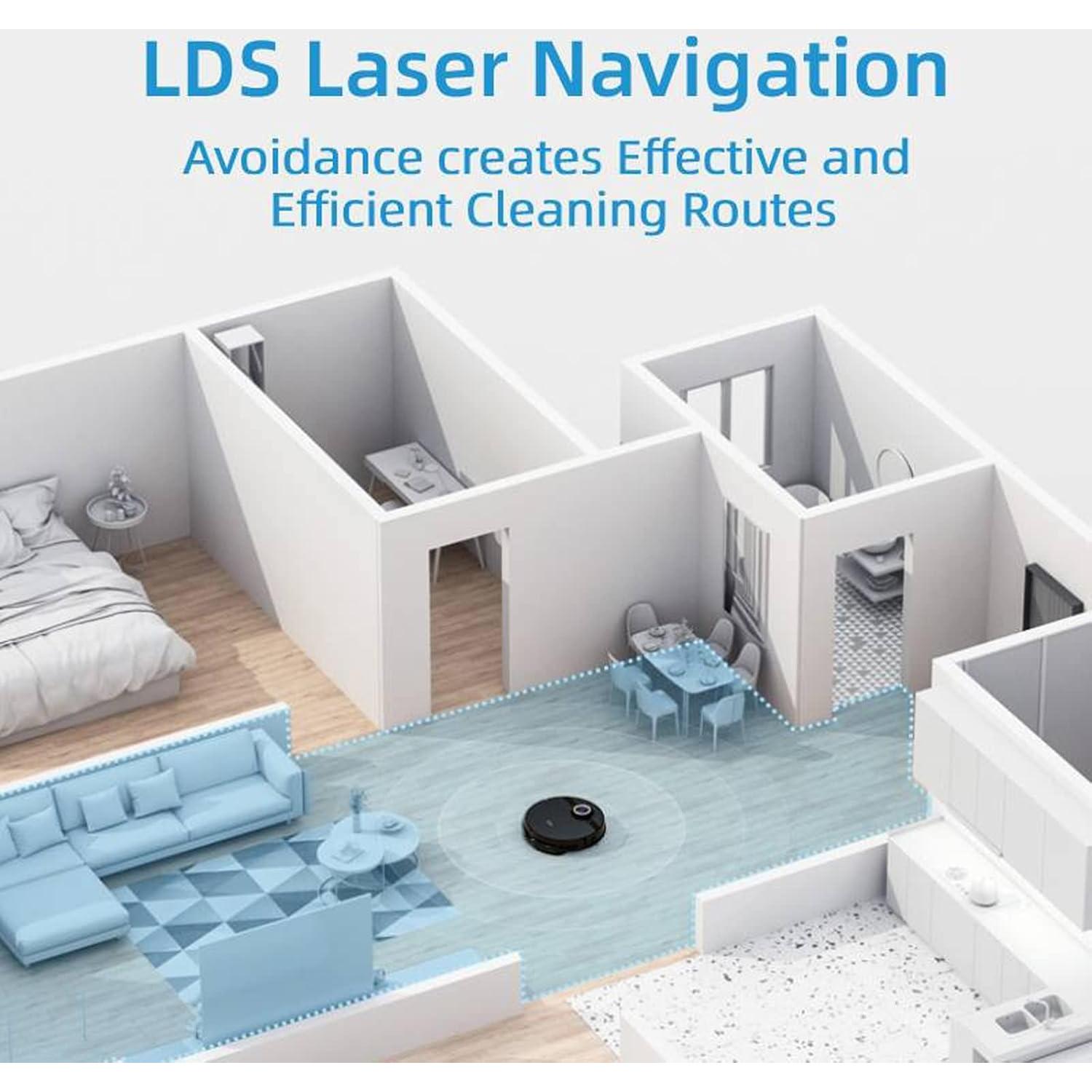 Aspiradora Robot Rwlre 4000Pa Succión 5200mAh Control App