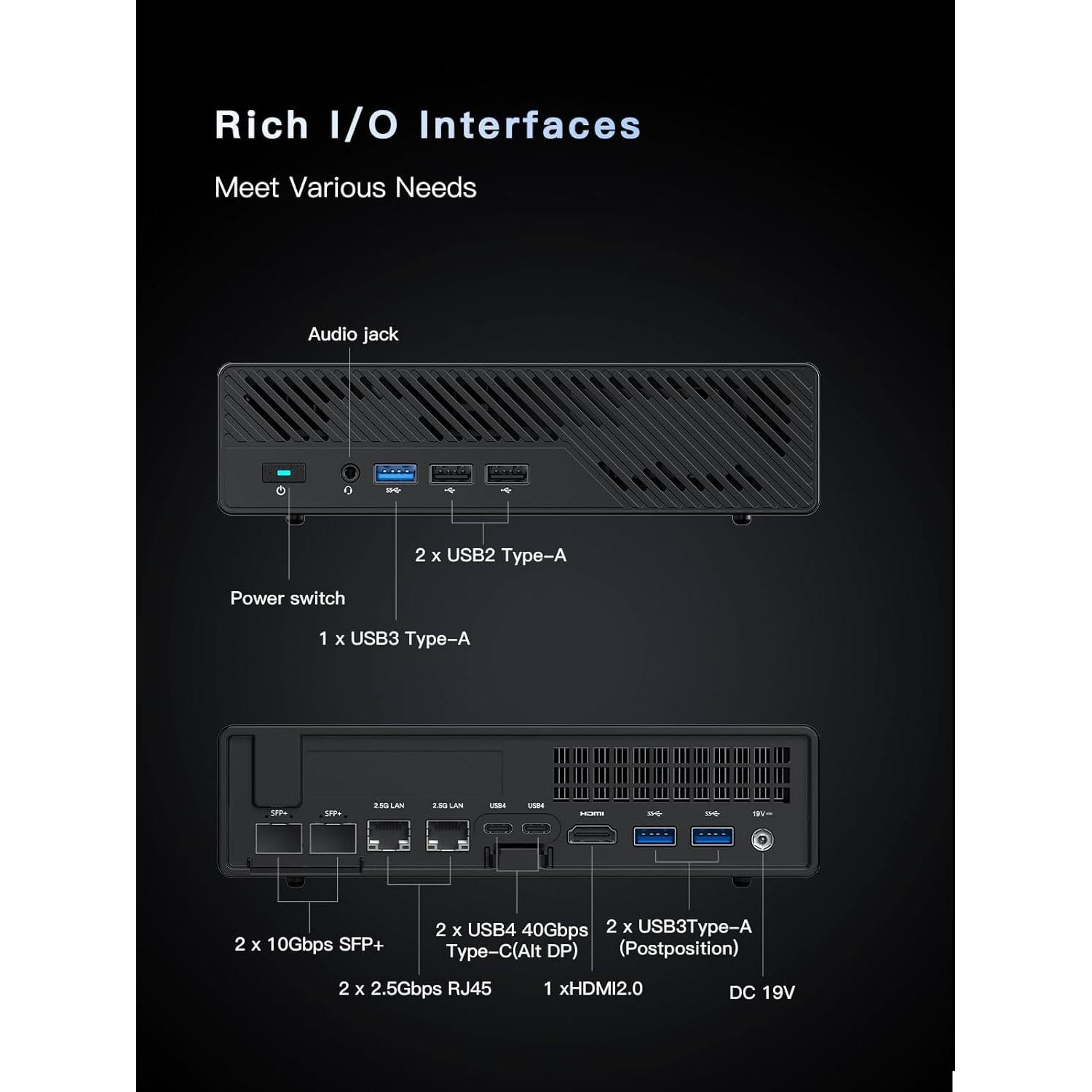 MINISFORUM MS-01 Mini PC Core i9-13900H 2xUSB4 1xHDMI