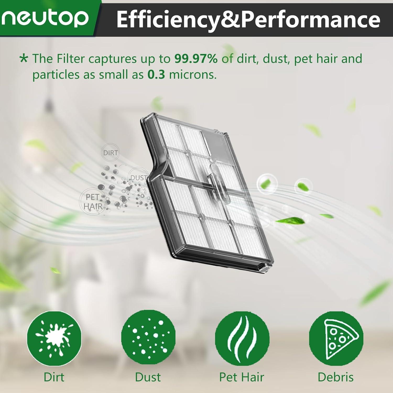 Filtros HEPA Neutop para Roborock Saros 10 y G30 - Paquete de 8