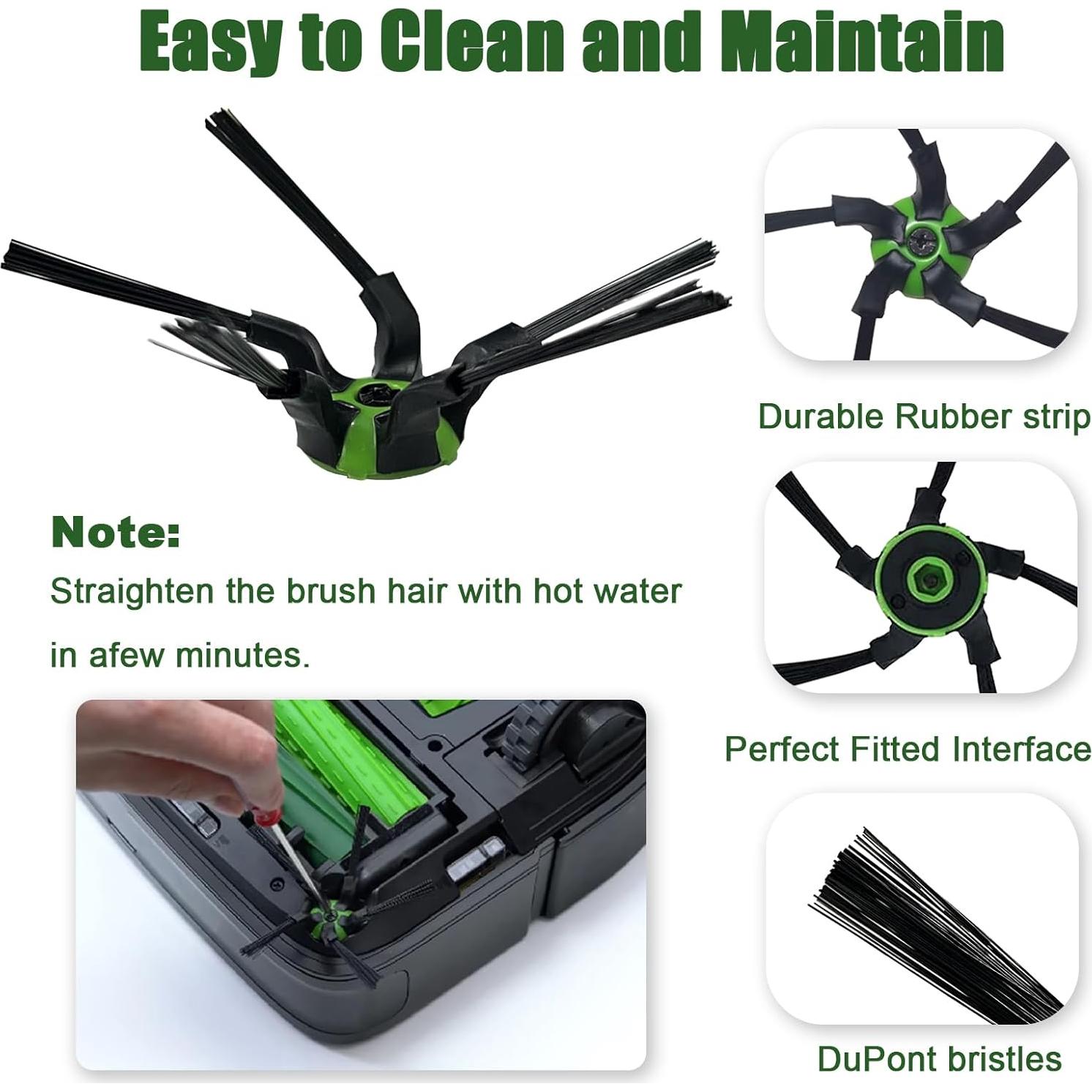 2 Juegos de Cepillos de Goma Yumixily para iRobot Roomba S9