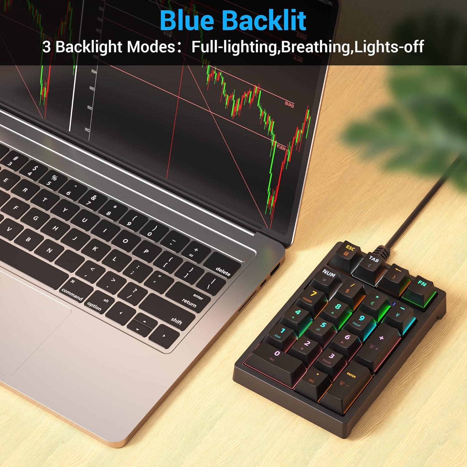 Teclado Numérico Mecánico USB JPHTEK K21 Retroiluminado RGB