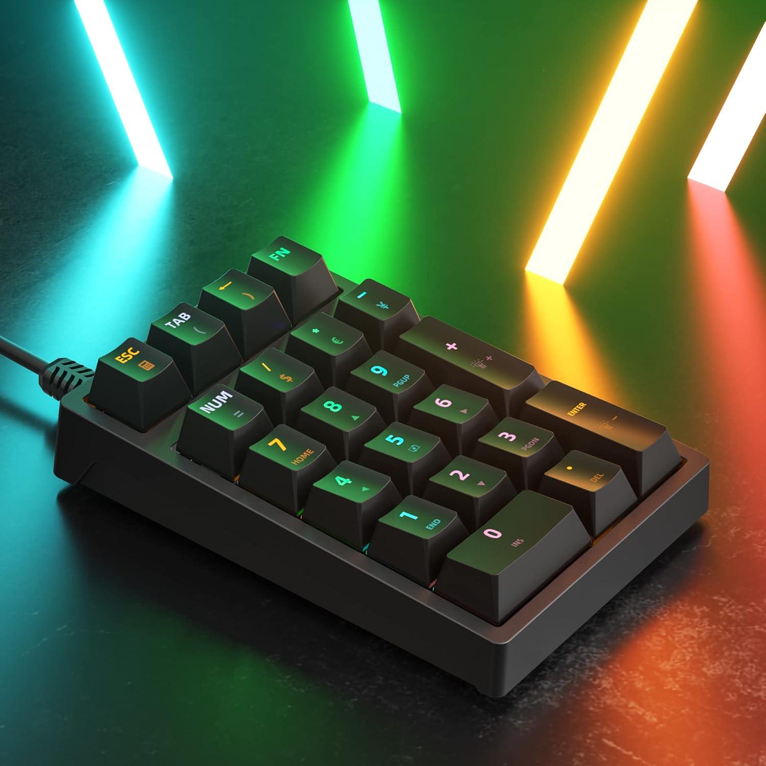 Teclado Numérico Mecánico USB JPHTEK K21 Retroiluminado RGB