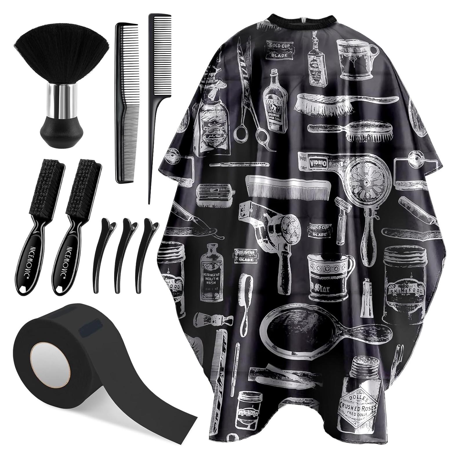 Capa de Corte NICEMOVIC 10 en 1 con Accesorios de Barbero